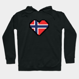 Norway Flag Pixel Art, Norwegian Flag  pixel art Hoodie